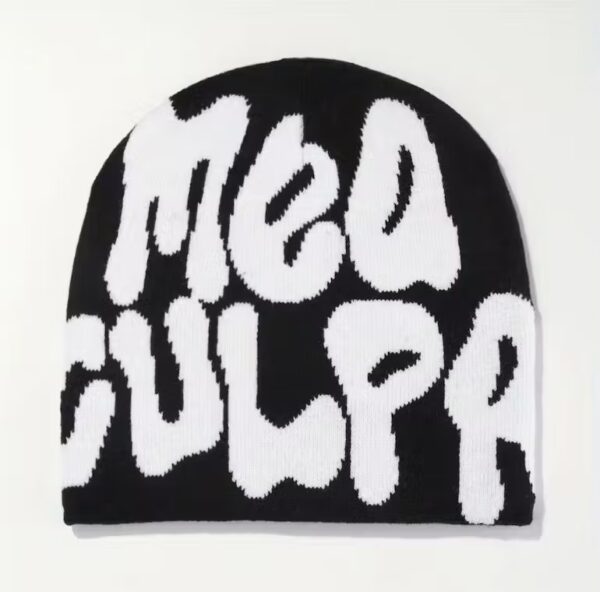 Mea Culpa Beanie black & white